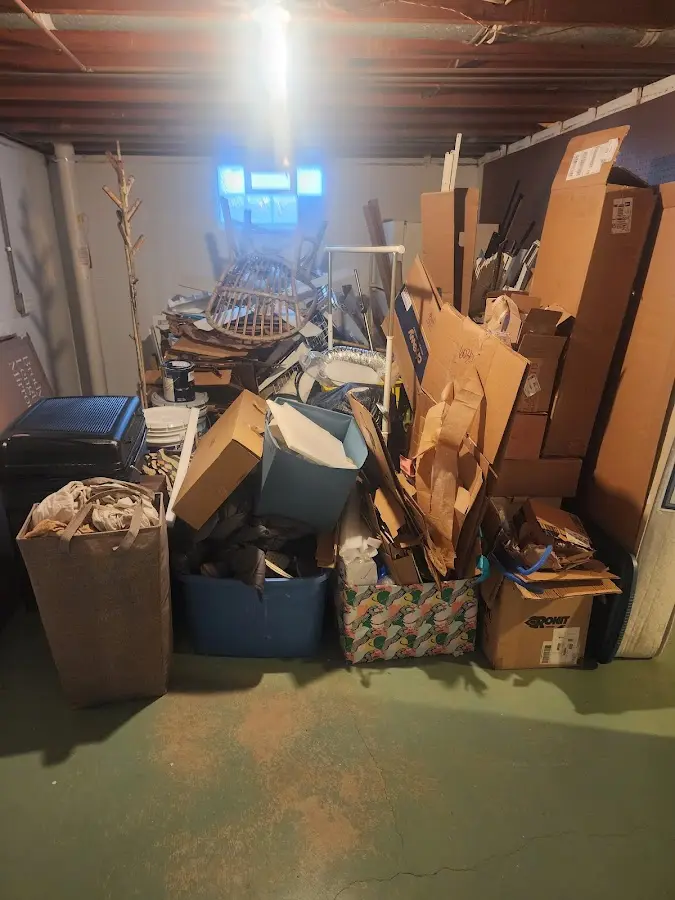 Roll-off dumpster container at job site for 20 Yard Dumpster Rental in Brentwood